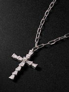 SHAY - Mini White Gold Diamond Cross Necklace