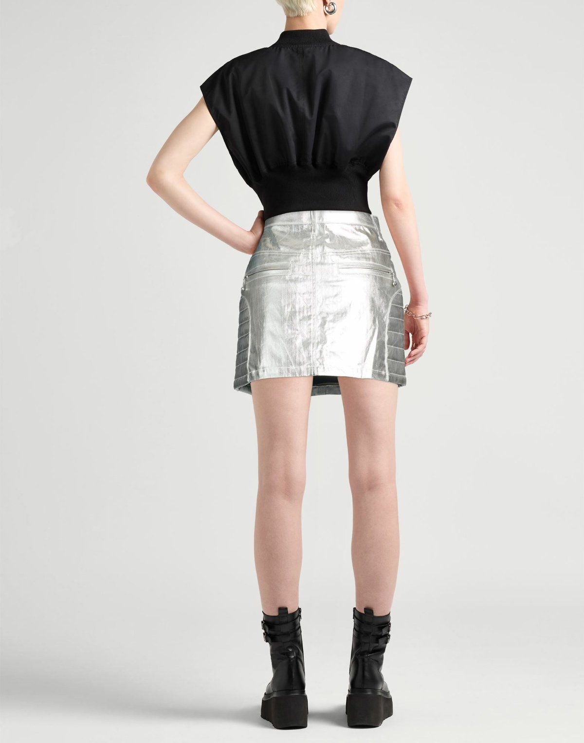 Junya Watanabe Womens Mini skirt in Silver