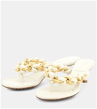 Bottega Veneta - Dot chainlink leather thong sandals