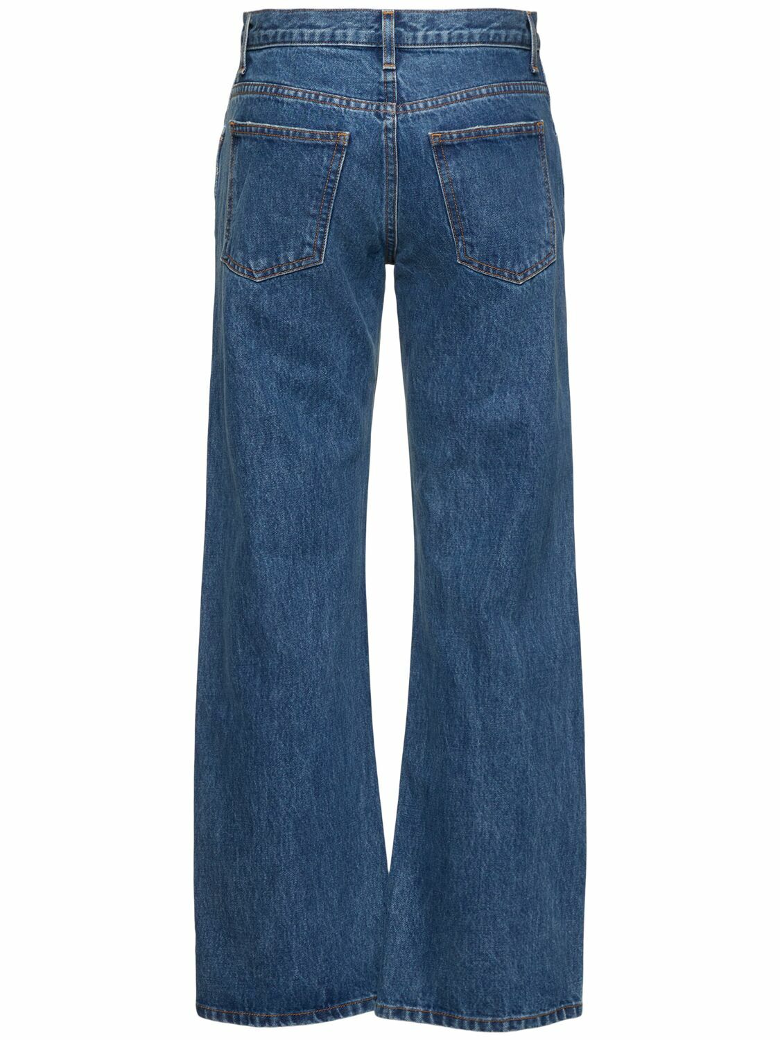 【Khaite】Kerrie ミッドライズ ストレートジーンズ Kerrie mid-rise wide-leg jeans in blue - Khaite | Mytheresa
