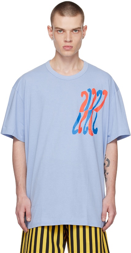 Photo: Comme des Garçons Homme Plus Blue Graphic T-Shirt