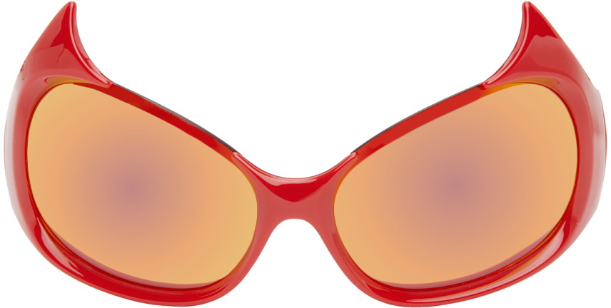 【関税込み】Balenciaga レッド Gotham Cat サングラス Balenciaga Red Gotham Cat Sunglasses Balenciaga