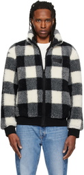 Givenchy Black & Off-White Checked Fleece Jacket