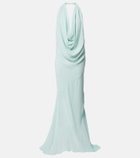 Mugler Draped sheer silk crêpe georgette gown
