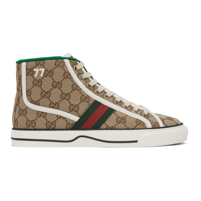 Photo: Gucci Beige Gucci Tennis 1977 High-Top Sneakers