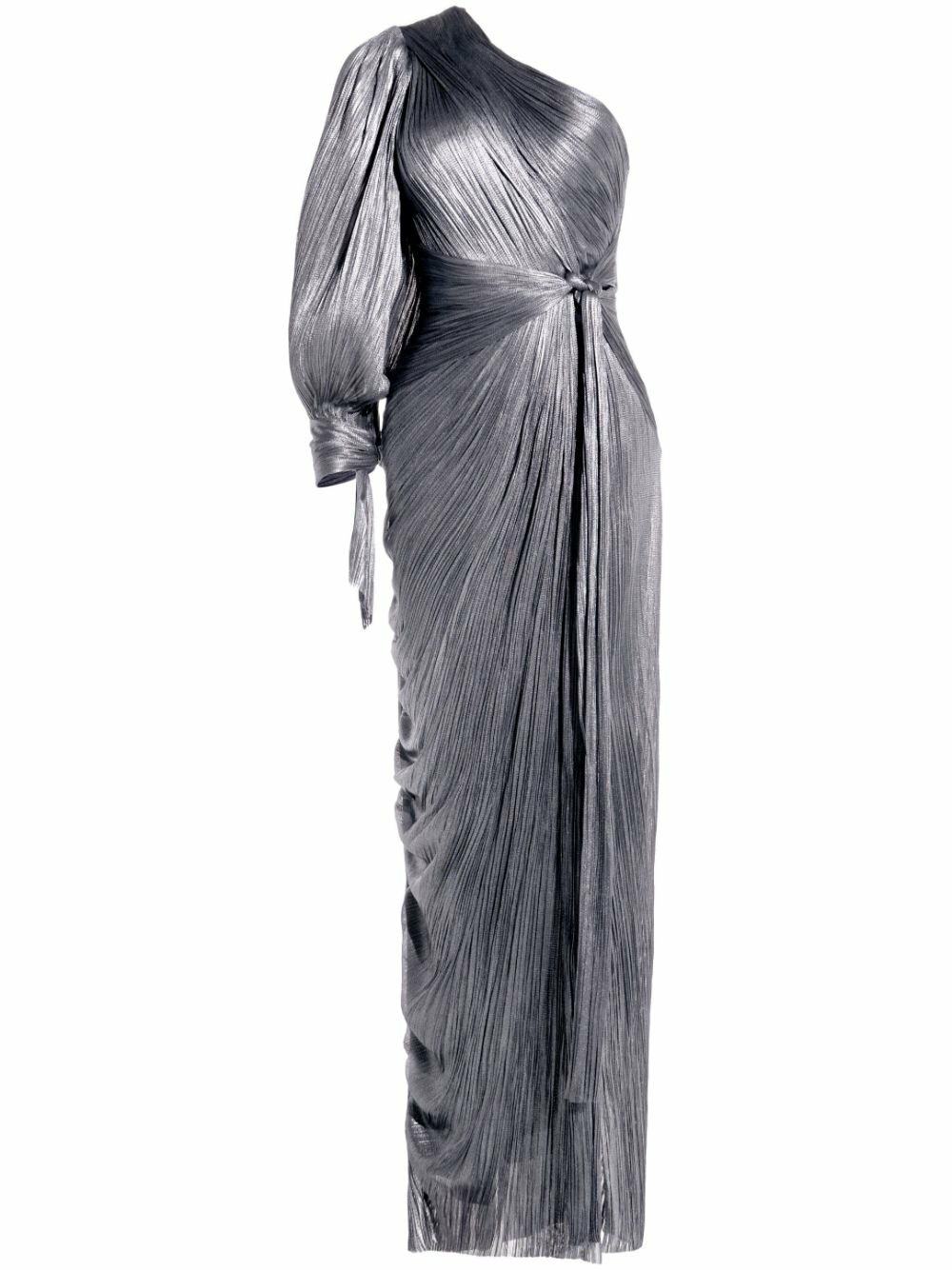 Maria Lucia Hohan Silver-Tone Palmer Asymmetric Pliss-Tulle Gown Maria Lucia Hohan Maria Lucia Hohan Silver-Tone Palmer Asymmetric Pliss-Tulle Gown Maria Lucia Hohan