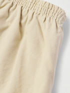 Stockholm Surfboard Club - Straight-Leg Garment-Dyed Logo-Appliquéd Cotton and Linen-Blend Twill Shorts - Neutrals