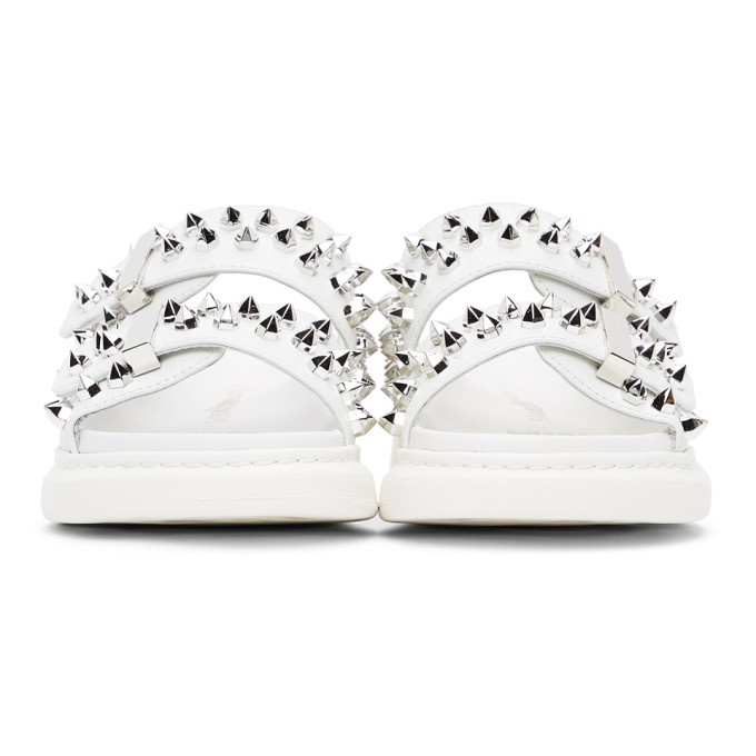 Alexander McQueen White Leather Studded Sandals Alexander McQueen