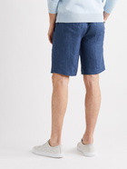 LORO PIANA - Slim-Fit Linen Drawstring Bermuda Shorts - Blue - S