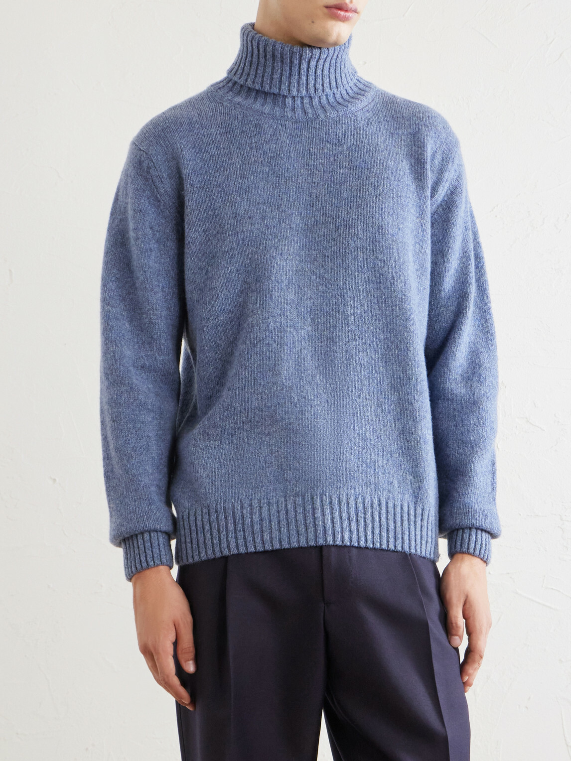 Caruso - Wool Rollneck Sweater - Blue
