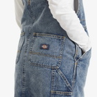 Dickies Women's Bib Overall Midi Dress in Rinsed Blue