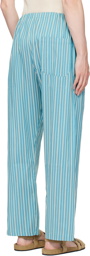 Bode Blue Shore Stripe Trousers