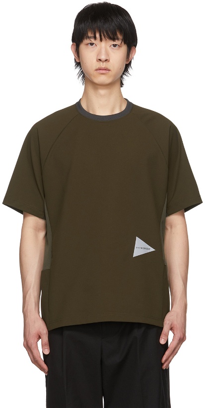 Photo: and wander Khaki Hybrid Base Layer T-Shirt