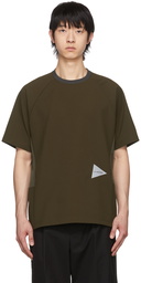 and wander Khaki Hybrid Base Layer T-Shirt