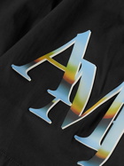 AMIRI - Straight-Leg Mid-Length Logo-Print Swim Shorts - Black