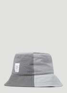 Colour Block Bucket Hat in Grey