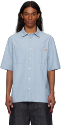 Maison Kitsuné Blue Relaxed Short Sleeve Shirt