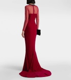 Miss Sohee Embellished cotton-blend velvet gown