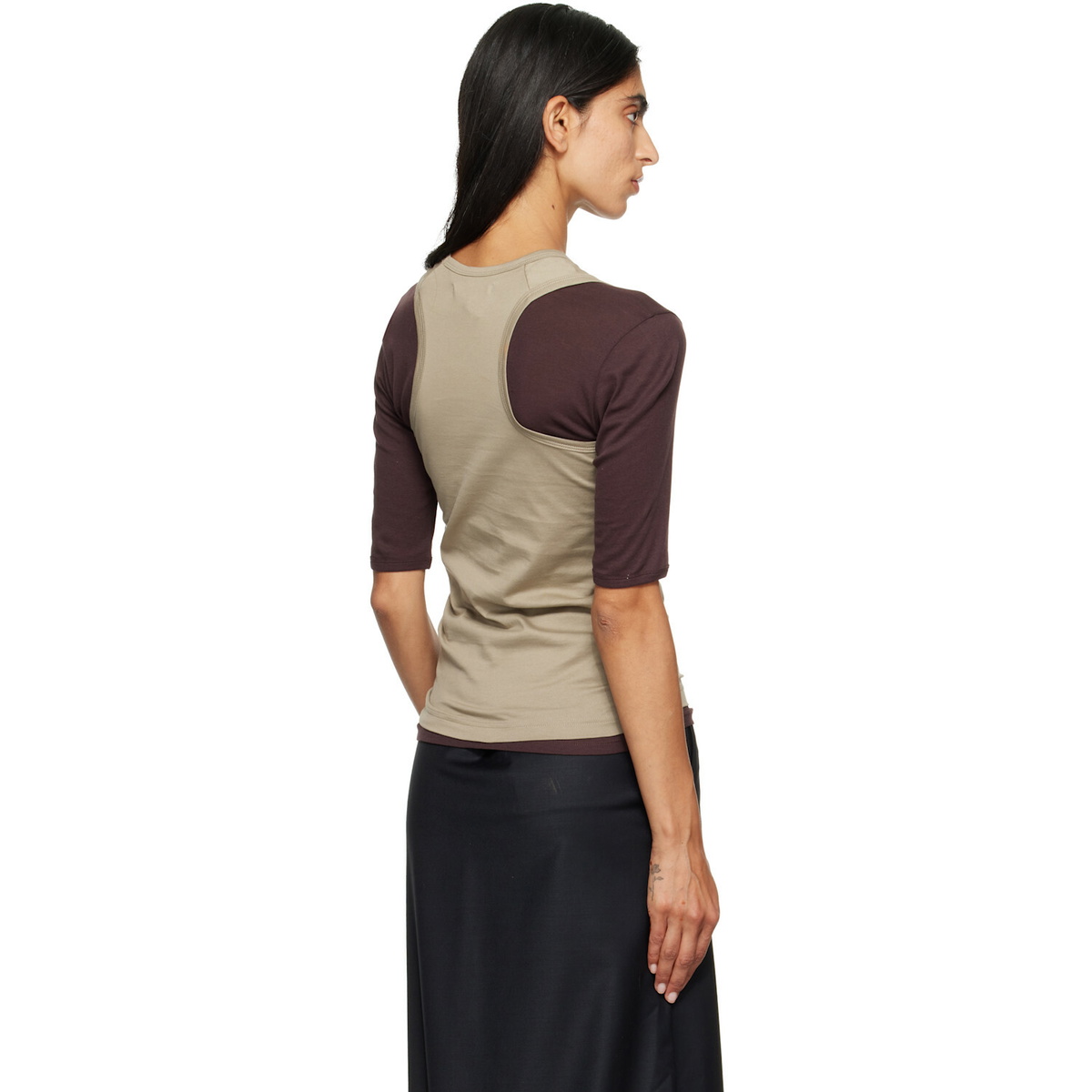 ssstein Khaki Suvin Cotton Tank Top