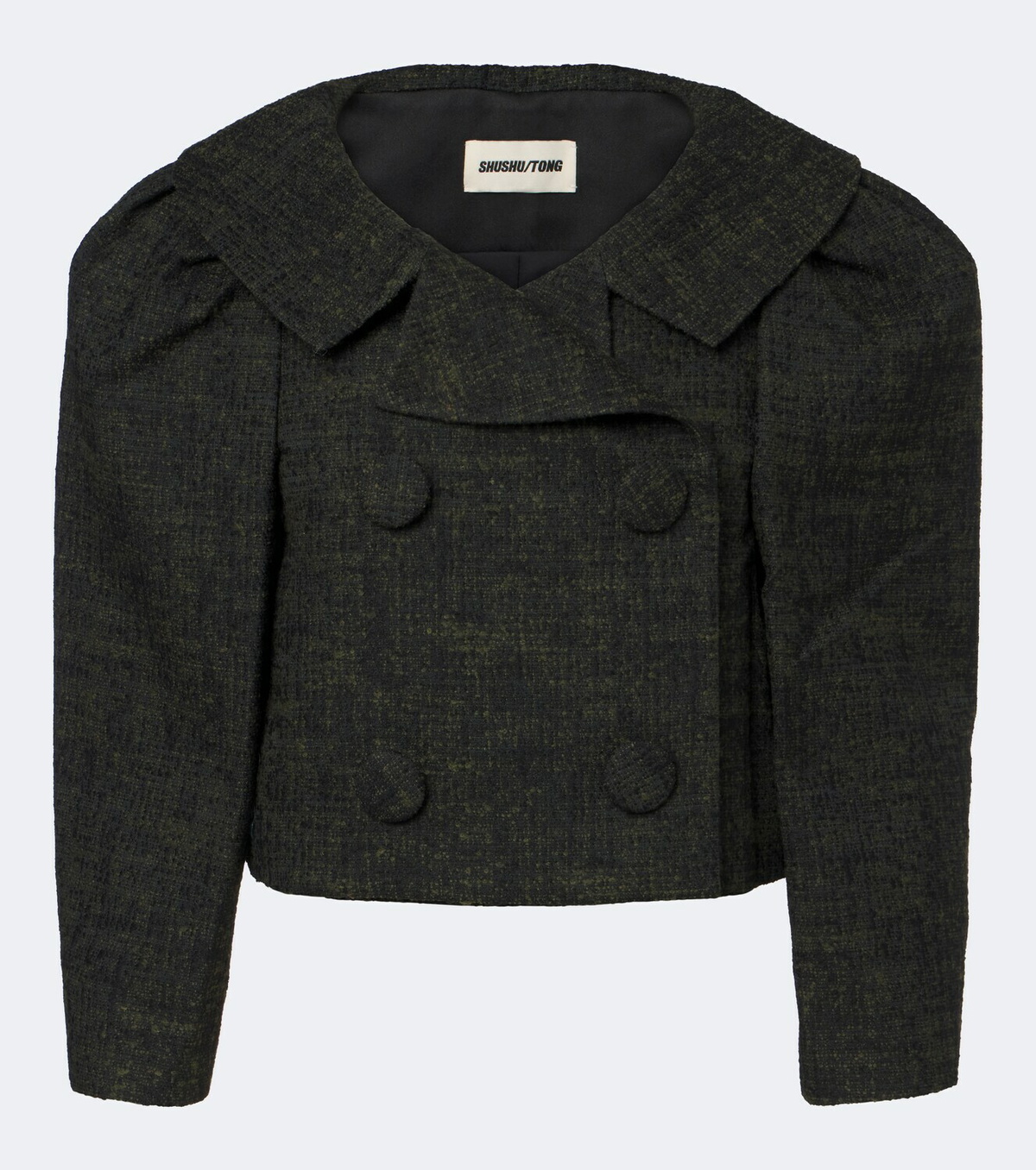 Shushu/Tong Cropped double-breasted tweed jacket