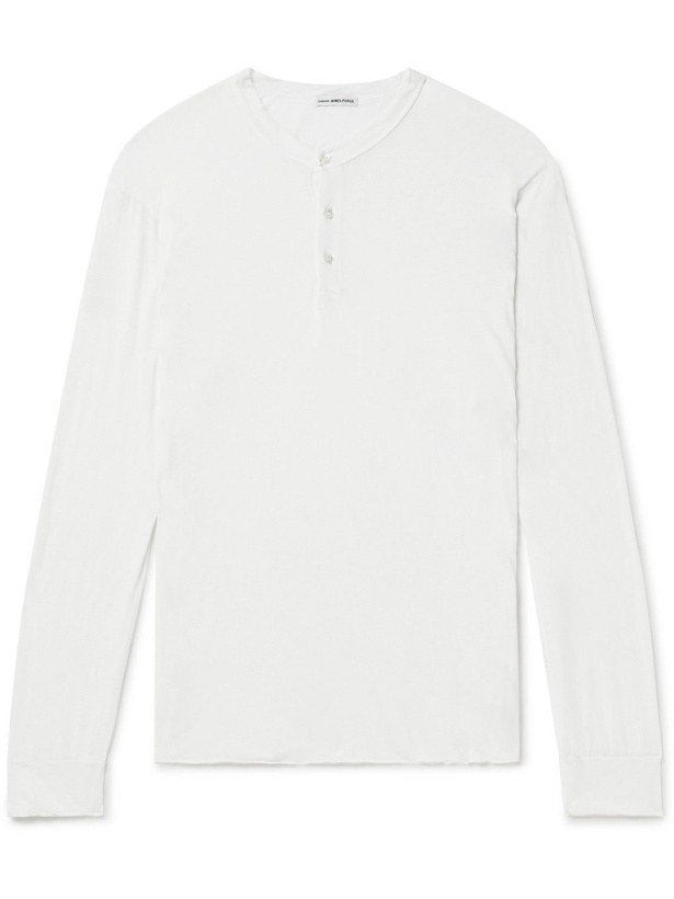 Photo: James Perse - Cotton-Jersey Henley T-Shirt - White