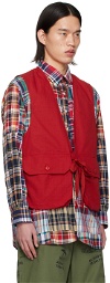 Engineered Garments Red Flap Pocket Vest