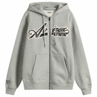 Avirex Men's Script Logo Zip Hoodie in Heather Grey