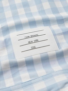 Thom Browne - Logo-Appliquéd Gingham Cotton-Blend Poplin Shirt - Blue