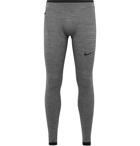 Nike Training - Pro Logo-Print Mélange Dri-FIT Tights - Gray