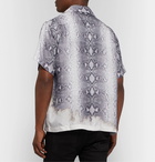 AMIRI - Camp-Collar Snake-Print Silk Shirt - Gray