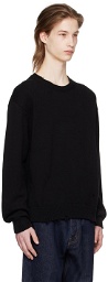 Re/Done Black Thrashed Sweater