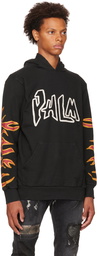 Palm Angels Black Graffiti Flames Hoodie