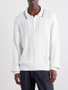 Polo Ralph Lauren - Cable-Knit Cotton and Linen-Blend Sweater - Neutrals