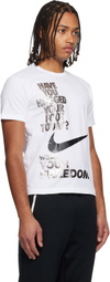 Black Comme des Garçons White Nike Edition Printed T-shirt