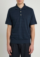 Oliver Spencer Glendale Fine-knit Polo Shirt Navy