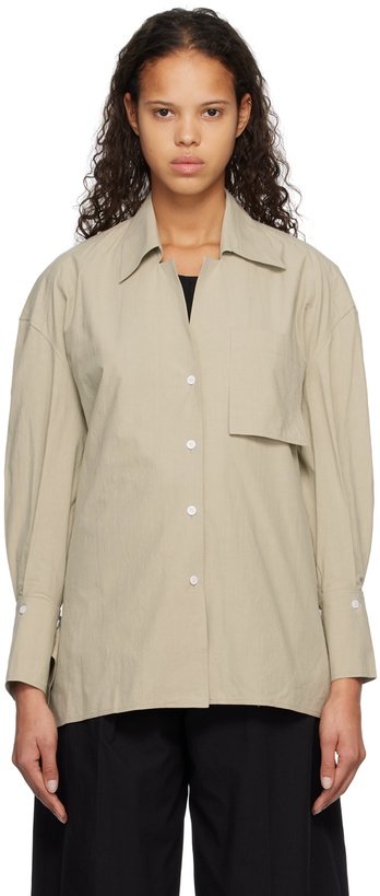 Photo: Subtle Le Nguyen Green Crinkled Shirt