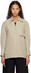 Subtle Le Nguyen Green Crinkled Shirt