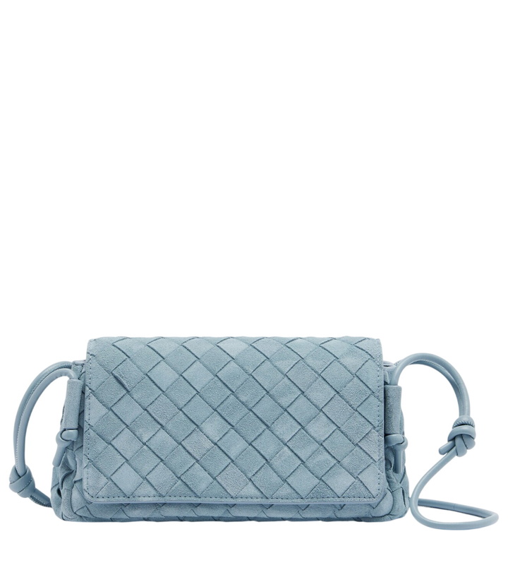 Photo: Bottega Veneta Notturno Intrecciato suede crossbody bag