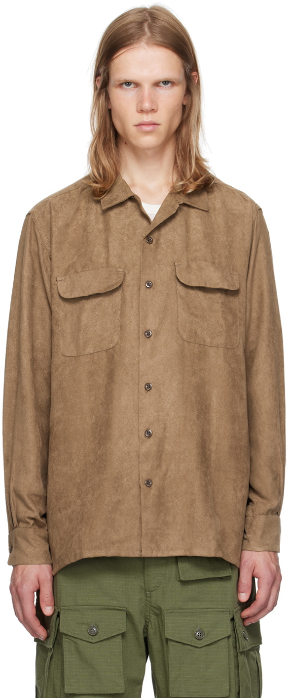 Engineered Garments Brown Classic Faux-Suede Shirt Engineered Garments 
