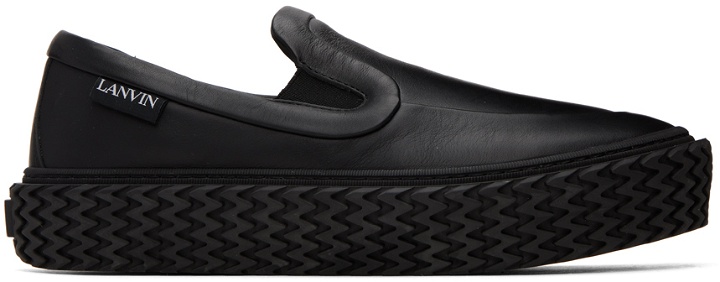 Photo: Lanvin Black Curbies Slip-On Sneakers