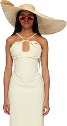 Jacquemus Beige Le Raphia 'Le Chapeau Bomba' Beach Hat