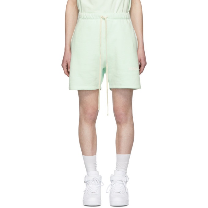 Photo: Essentials SSENSE Exclusive Green Fleece Shorts