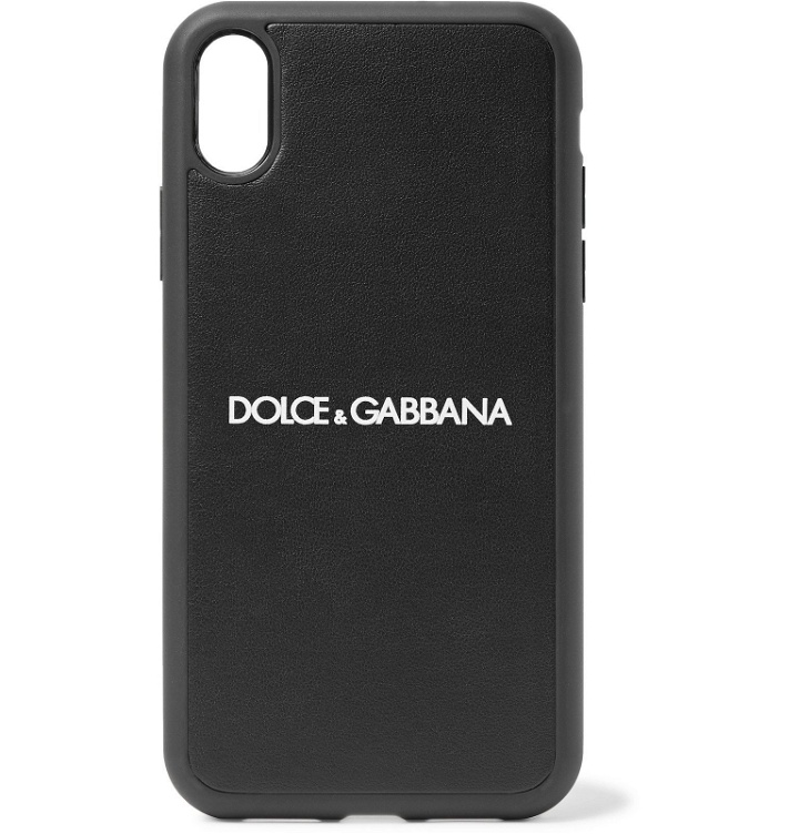 Photo: Dolce & Gabbana - Rubber-Trimmed Logo-Print Polycarbonate iPhone X and XS Case - Black