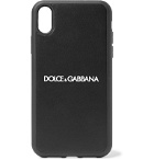 Dolce & Gabbana - Rubber-Trimmed Logo-Print Polycarbonate iPhone X and XS Case - Black