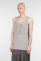 Ziggy Chen Tank Top In Grey Cotton