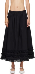 Molly Goddard Black Olive Midi Skirt