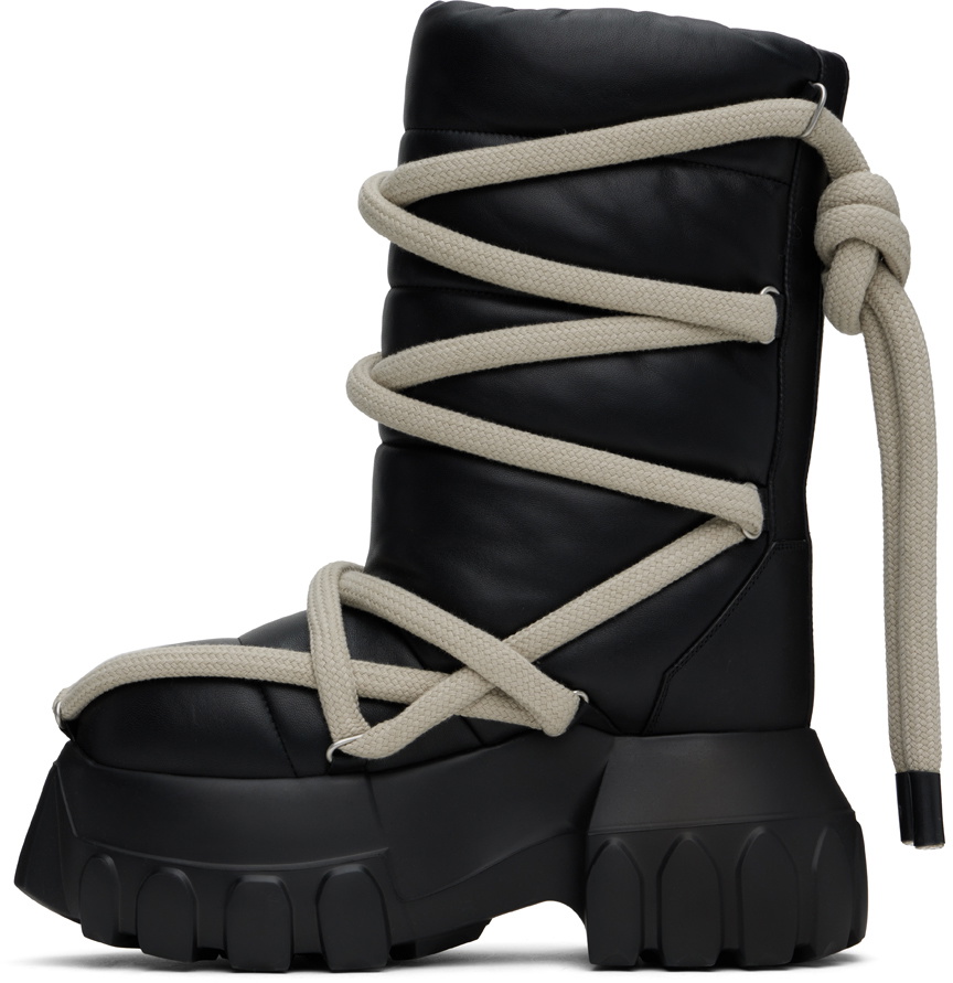 Rick Owens Black Porterville Lunar Mega Tractor Boots Rick Owens