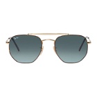Ray-Ban Gold and Blue The Marshal Aviator Sunglasses