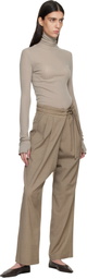 LE17SEPTEMBRE Brown Overwrap Wide Trousers