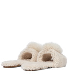 Aquazzura Foxy shearling and alpaca hair slides